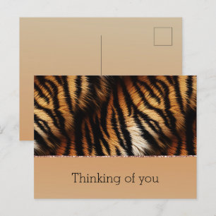 Orange Black Tiger Print Postcard