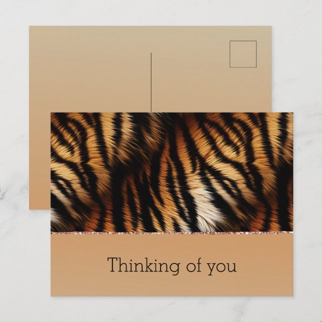 Orange Black Tiger Print Postcard (Front/Back)