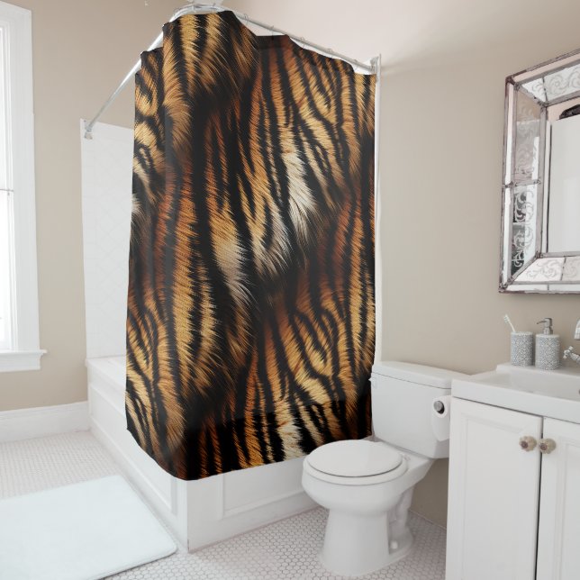 Orange Black Tiger Stripes Animal Print (In Situ)