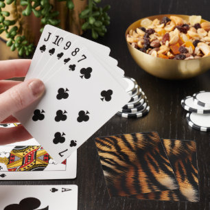 Orange Black Tiger Stripes Animal Print Playing Cards