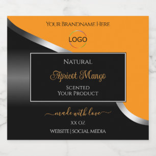 Orange Black Wavy Silver with Logo Product Labels