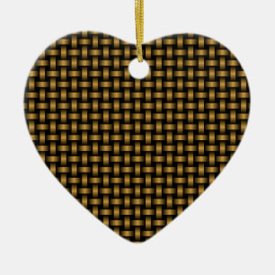 Orange Black Weave Pattern Ceramic Ornament