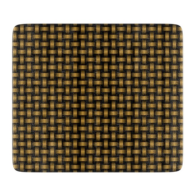 Orange Black Weave Pattern Cutting Board (Front)