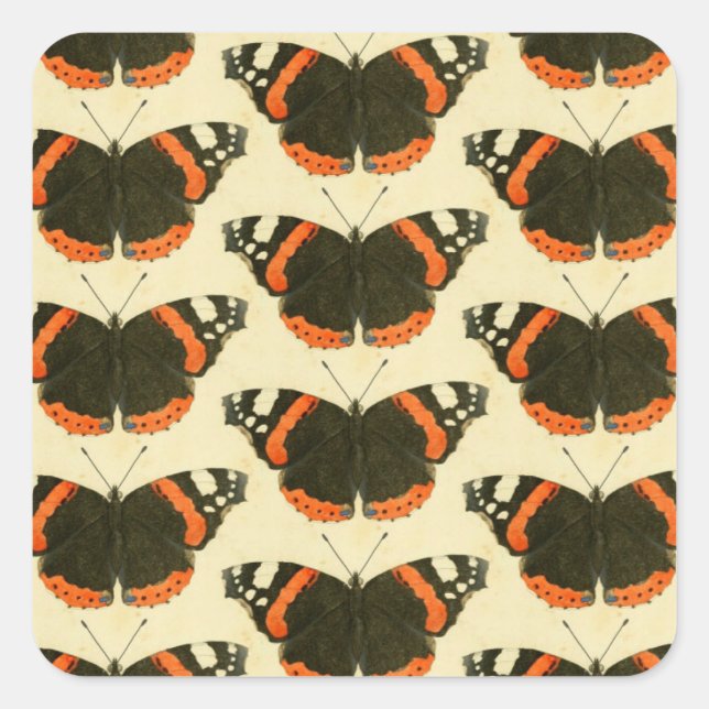Orange Black & White Butterflies Craft Stickers (Front)