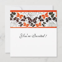 ORANGE BLACK WHITE  FANCY BUTTERFLIES