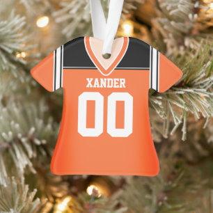 Orange/Black/White Football Jersey Ornament