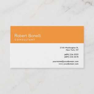 Orange Black White Modern Consultant Business Card