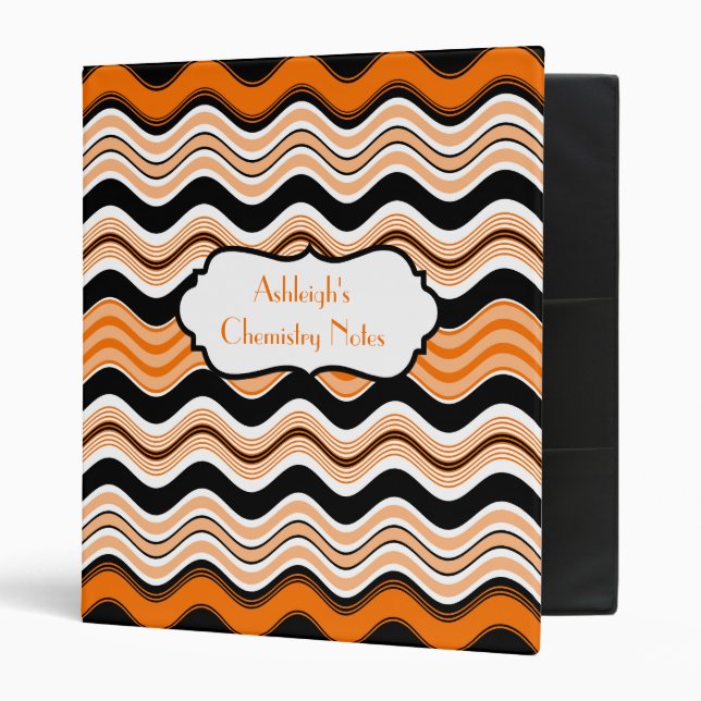 Orange, Black, White Wavy Striped Binder (Front/Inside)