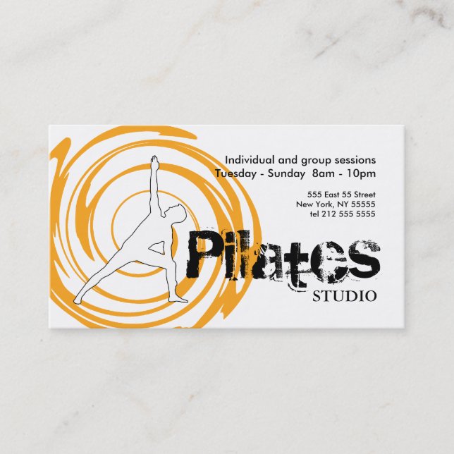 Orange blanche de carte de visite de studio de (Devant)