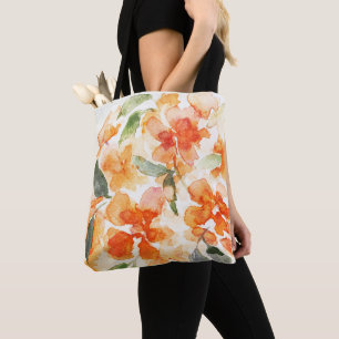 Orange Blossom All-Over-Print Shoulder Tote Bag