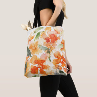 Orange Blossom All-Over-Print Shoulder Tote Bag