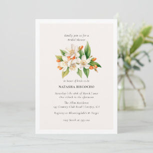 Orange Blossom and Jasmine Bridal Shower Invitation
