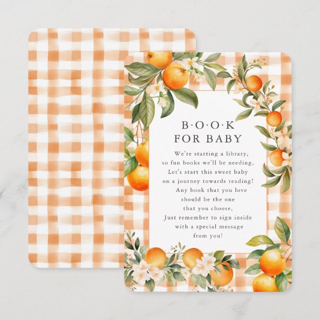 Orange Blossom Bliss Book for Baby Card (Front/Back)