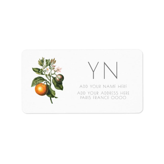 ORANGE BLOSSOM BOTANICAL ADDRESS LABELS (Front)