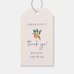 Orange Blossom Bridal Shower Favour Gift Tag E200