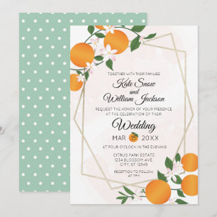 Orange Blossom Citrus Wedding Invitation