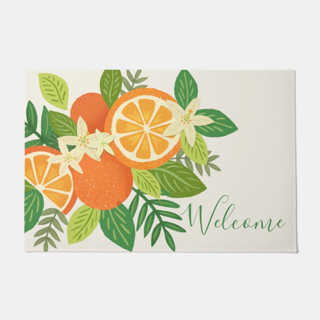 Orange Blossom Custom Door Mat (Front)