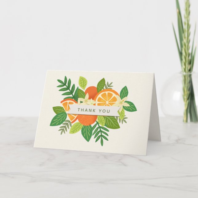 Orange Blossom Folded Thank You Card (Front)
