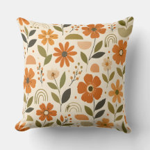 Orange Blossom Garden Throw Pillow