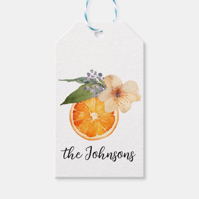 Orange Blossom Gift Tags (Front)