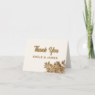 Orange Blossom Gold Wedding Thank You Card