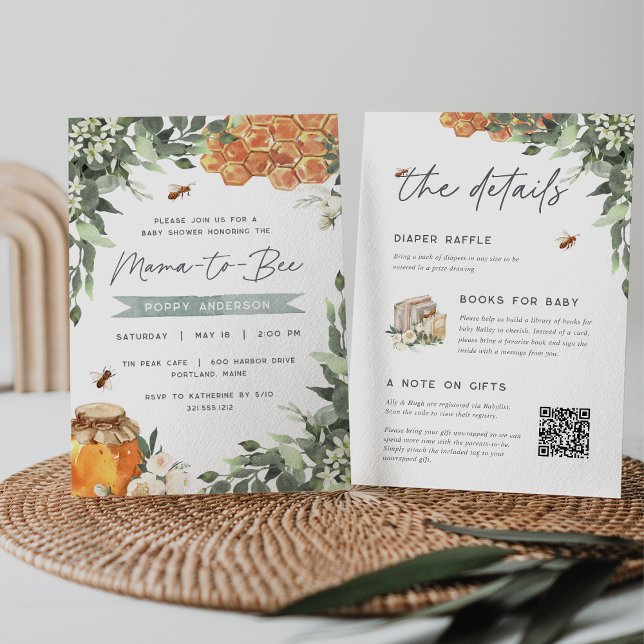 Orange Blossom Honey Bee All in One Baby Shower Invitation (Creator Uploaded)