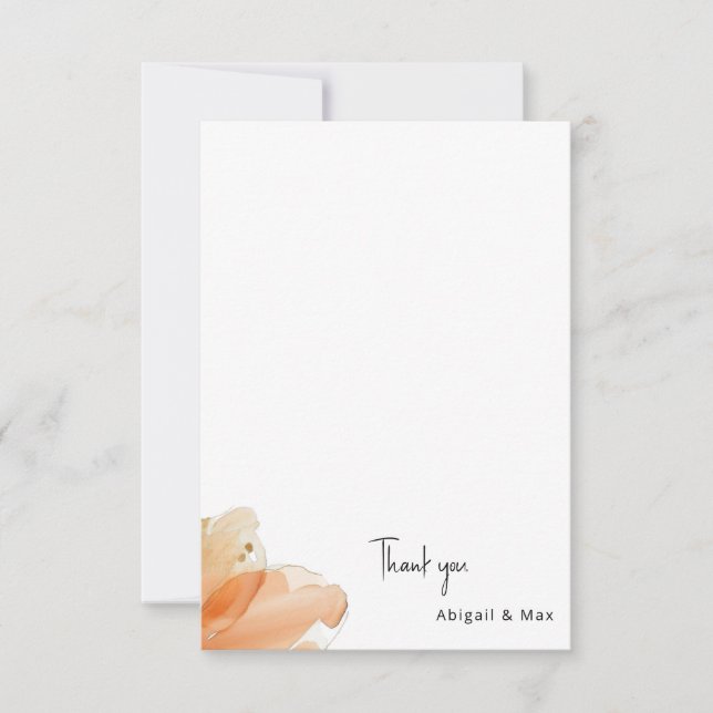 Orange Blossom Personalized Wedding  Thank You Card (Front)