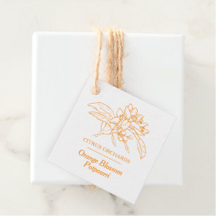 Orange blossom potpourri product barcode QR code Favour Tags