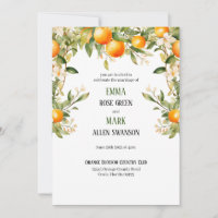 Orange Blossom Swag Wedding Invitation
