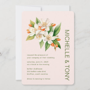 Orange Blossom Wedding Invitation