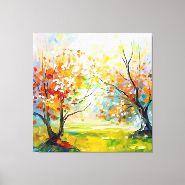 Orange Blossoming Impressions Canvas Print (Front)