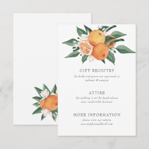 Orange Blossoms Citrus Botanical Wedding Enclosure Card