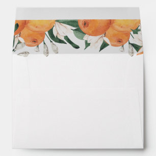Orange Blossoms Citrus Botanical Wedding Envelope