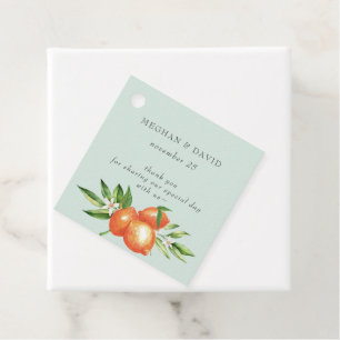 Orange Blossoms Citrus Botanical Wedding  Favour Tags