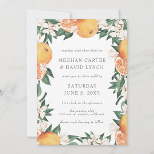 Orange Blossoms Citrus Botanical Wedding  Invitation