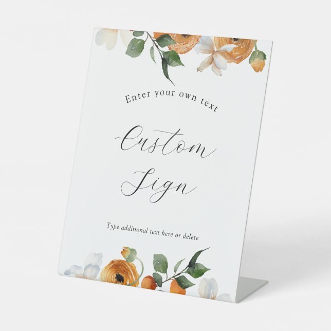 Orange Blossoms Custom Text Sign (Front)