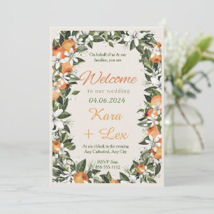 Orange & Blossoms Elegant Floral Invitation