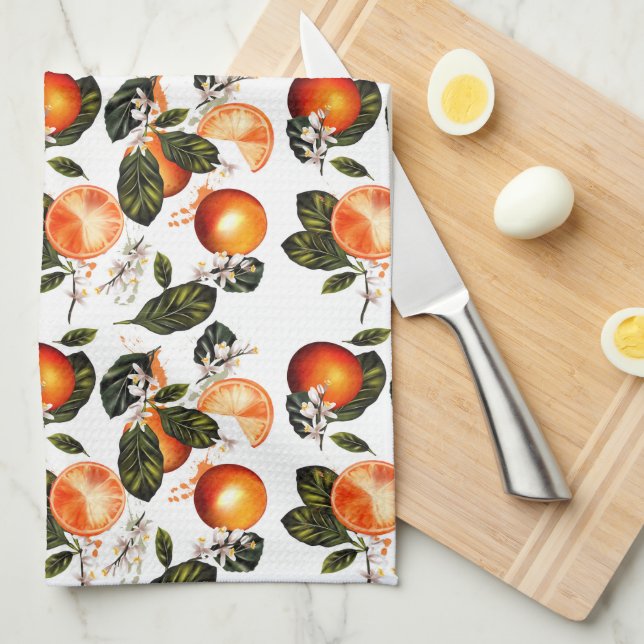 Orange Blossoms  Kitchen Towel (Quarter Fold)