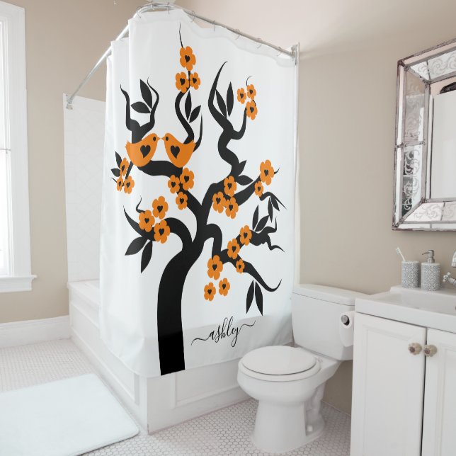 Orange blossoms Love birds sakura cherry tree (In Situ)