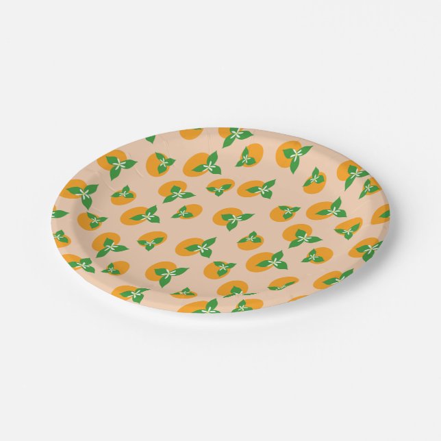 Orange Blossoms Paper Plate (Angled)