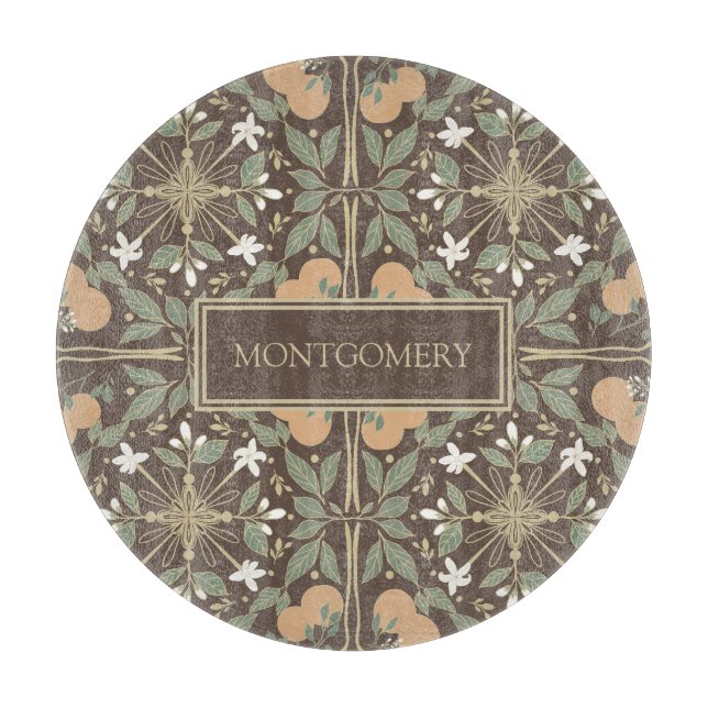 Orange Blossoms Pattern Cutting Board (Front)