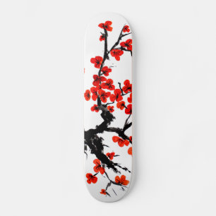 Orange Blossoms Watercolor Skateboard