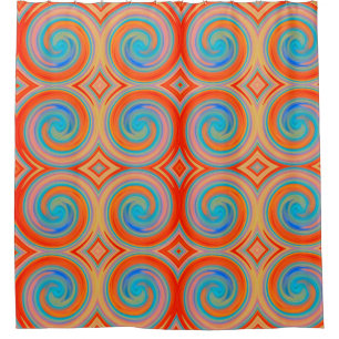 Orange Blue Abstract Swirl Pattern