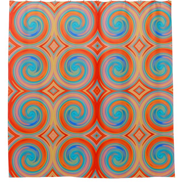 Orange Blue Abstract Swirl Pattern (Front)