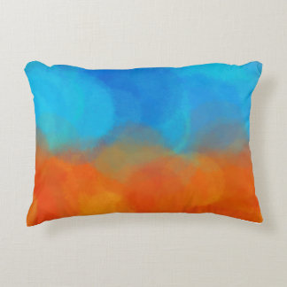 orange blue accent pillow