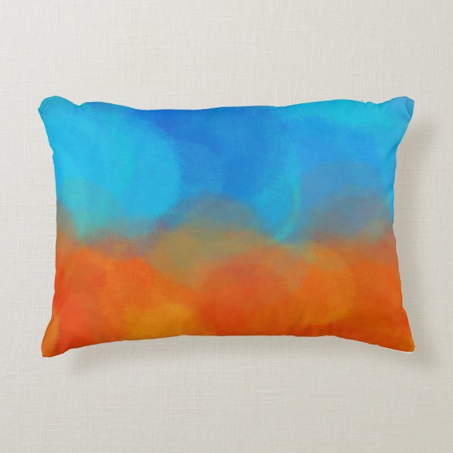 orange blue accent pillow (Front)
