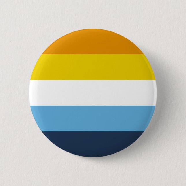 Orange Blue Acearo Aroace Asexual Aromantic Pride 2 Inch Round Button (Front)