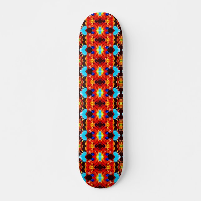 Orange, Blue and Black, 7 3/4" Skateboard Deck (Front)