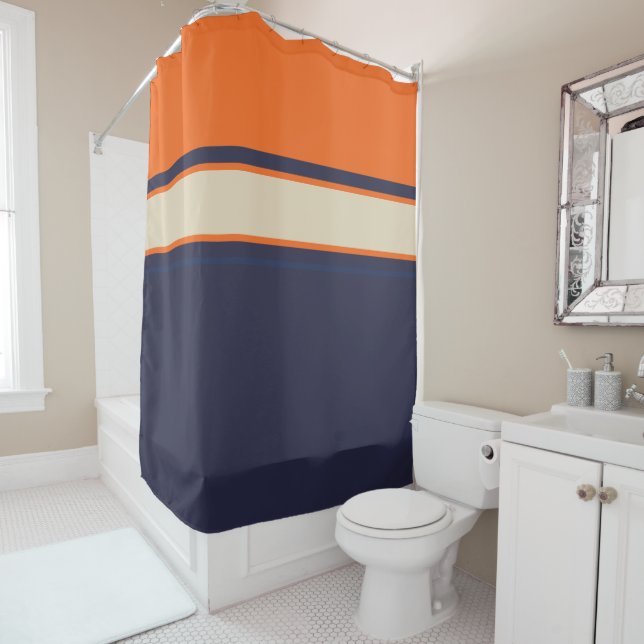 Orange Blue and Taupe Stripes (In Situ)