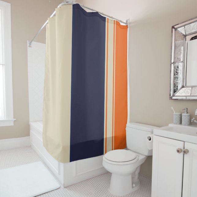 Orange Blue and Taupe Stripes (In Situ)